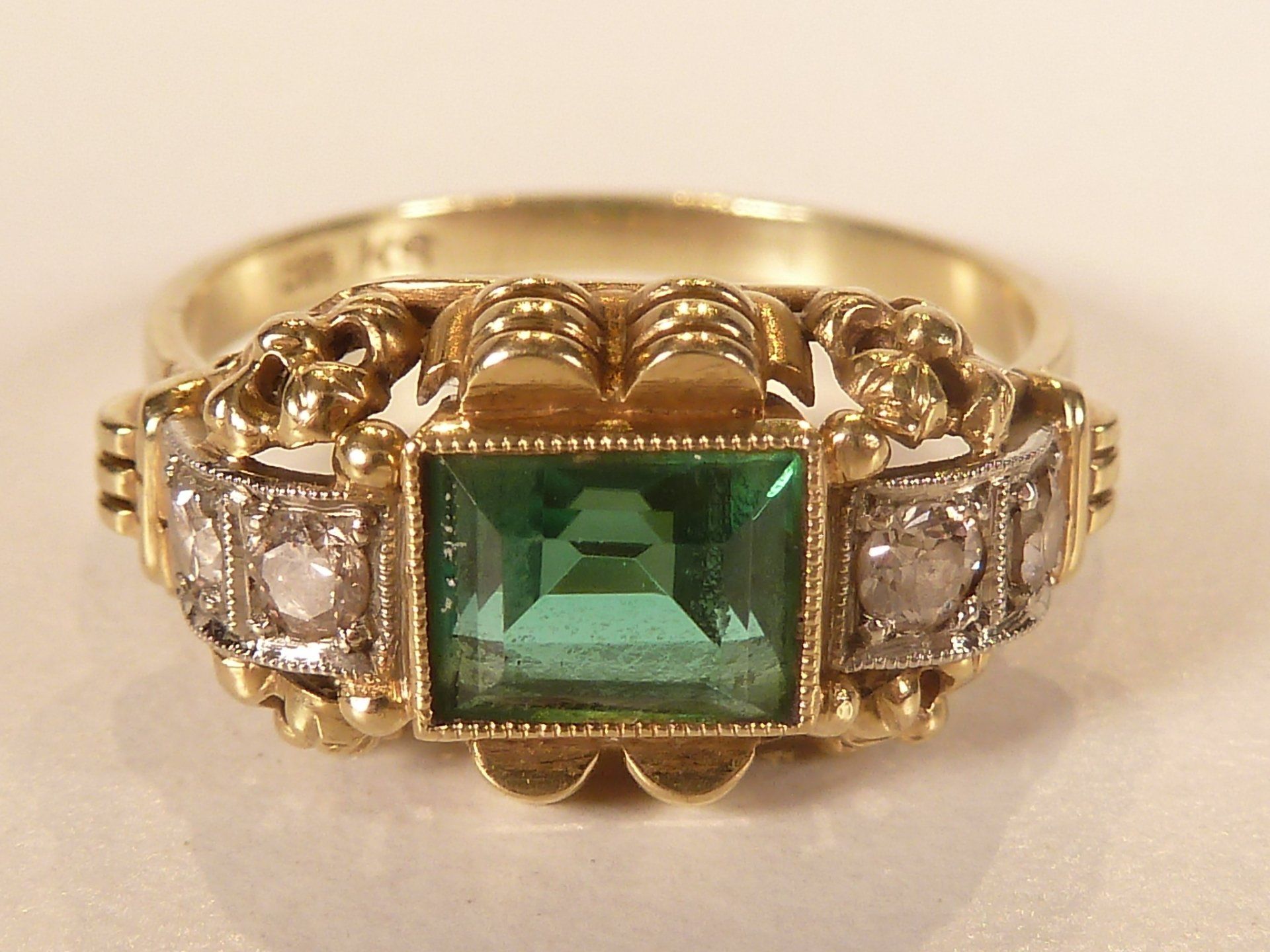 Art Deco Brillant Turmalin Ring Art Deco Brillant Turmalin Ring
